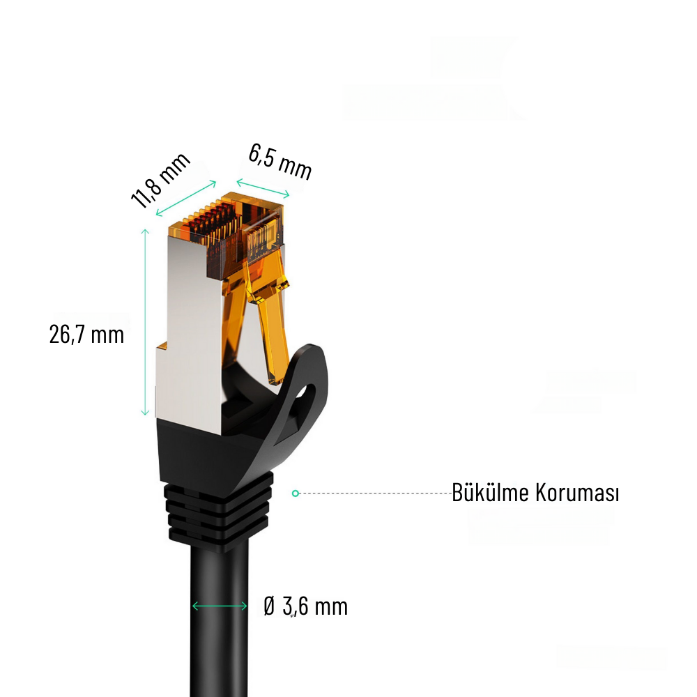 Boyutları: 26,7mm yükseklik, 11,8mm genişlik, 6,5mm derinlik.