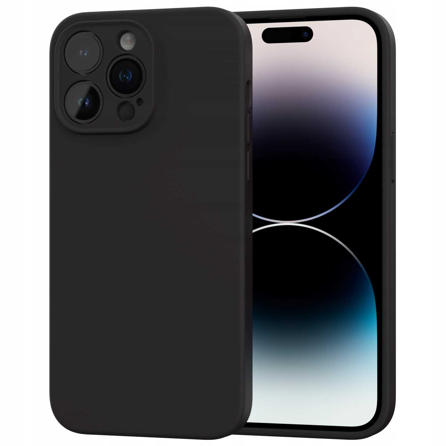 Czarny iPhone z etui pokazującym moduł kamery.