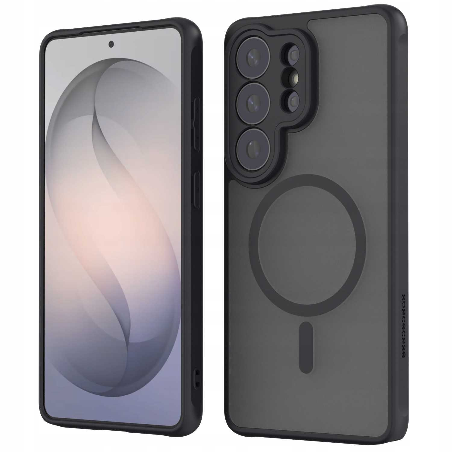 Czarne etui na telefon z pierścieniem MagSafe z tyłu.