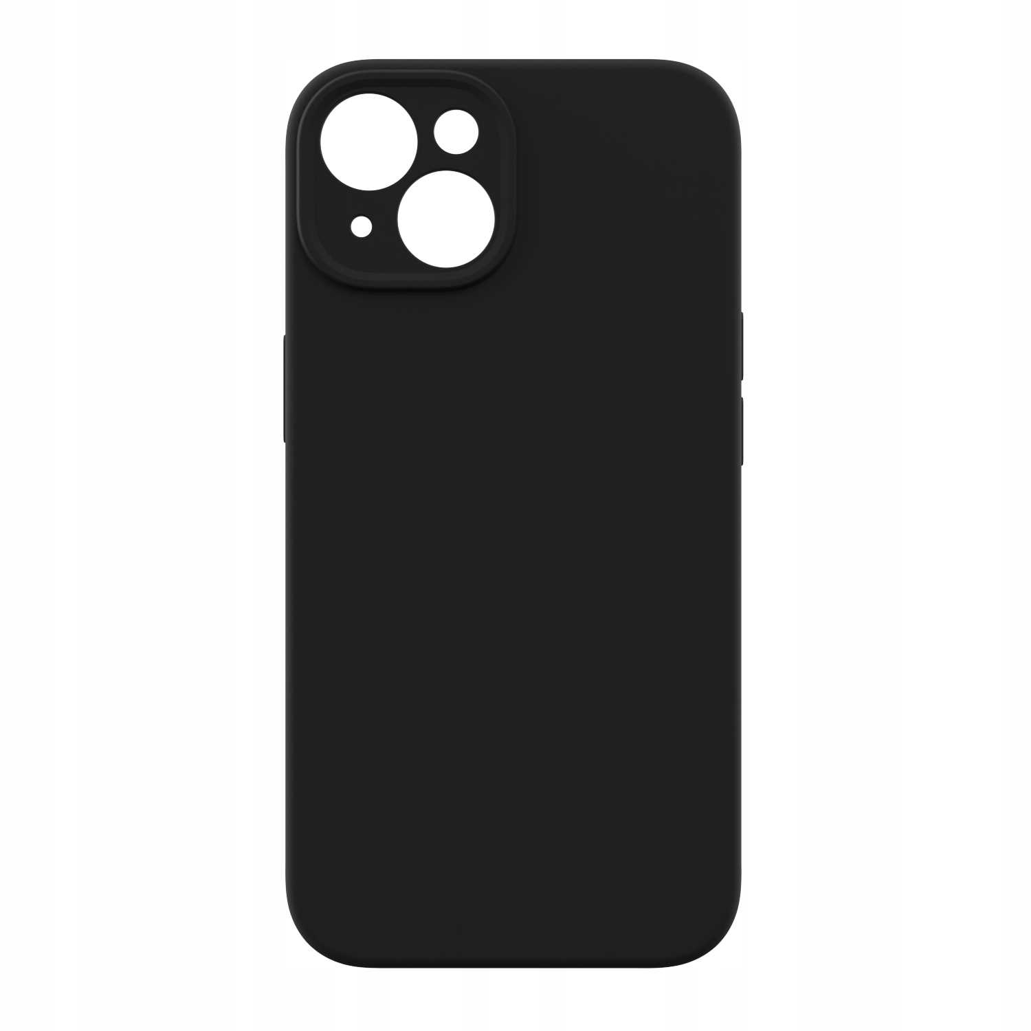 Czarne etui na telefon z wycięciem na trzy tylne aparaty.