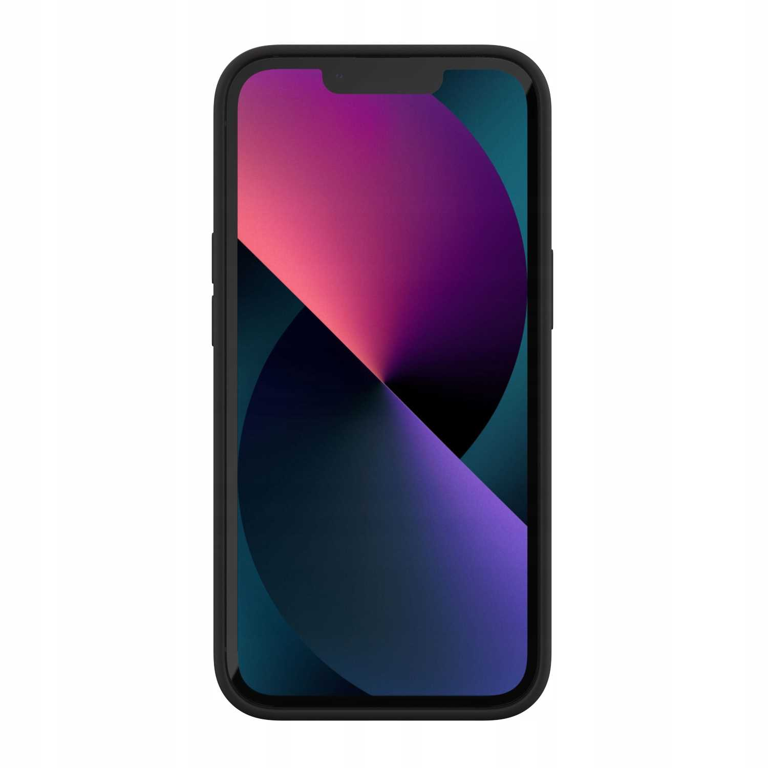 Czarny smartfon z fioletowo-niebieską tapetą.