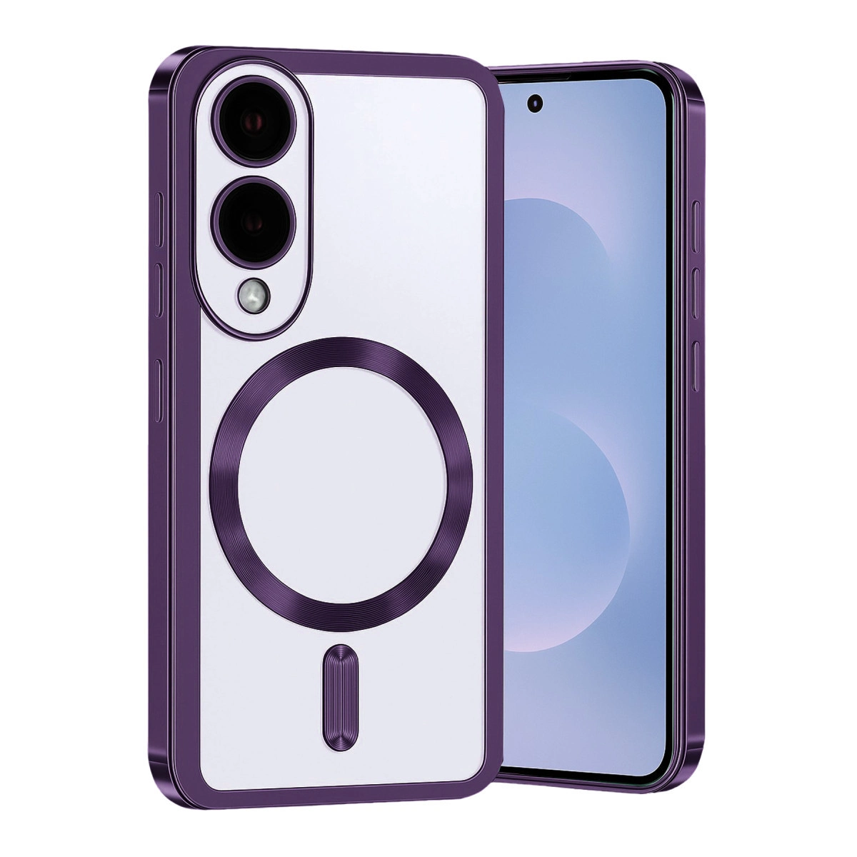 NEWFACE Samsung Galaxy S25 Edge Uyumlu Kross Magneticsafe Kapak Telefon Kılıfı Mor