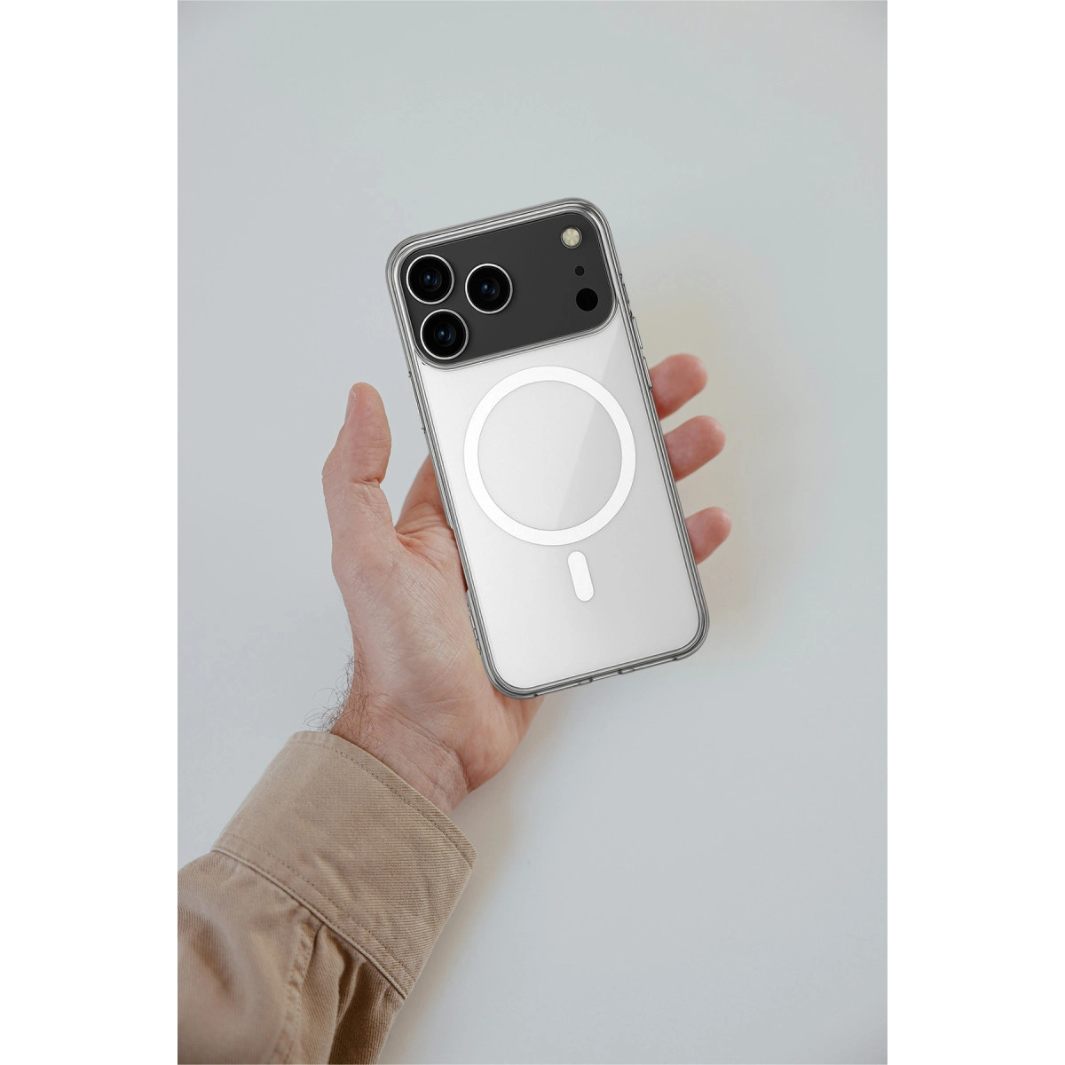 NEWFACE iPhone 17 Pro Uyumlu Magneticsafe Şeffaf Silikon Telefon Kılıfı Şeffaf