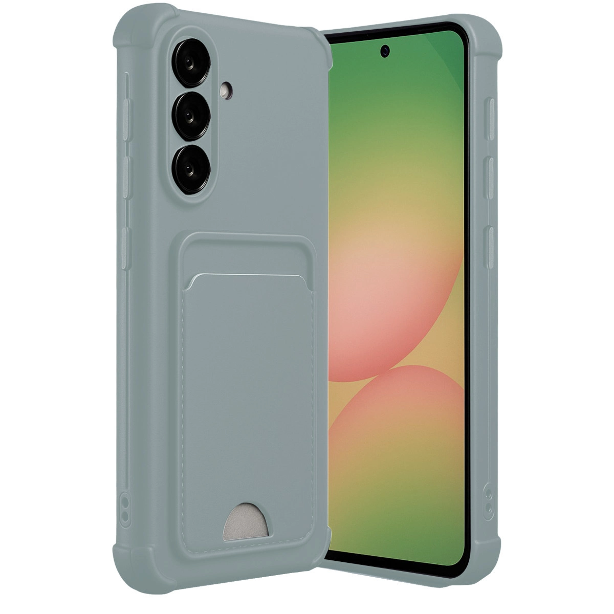 NEWFACE Samsung Galaxy A56 Uyumlu Kelvin Kartvizitli Silikon Telefon Kılıfı Açık Yeşil