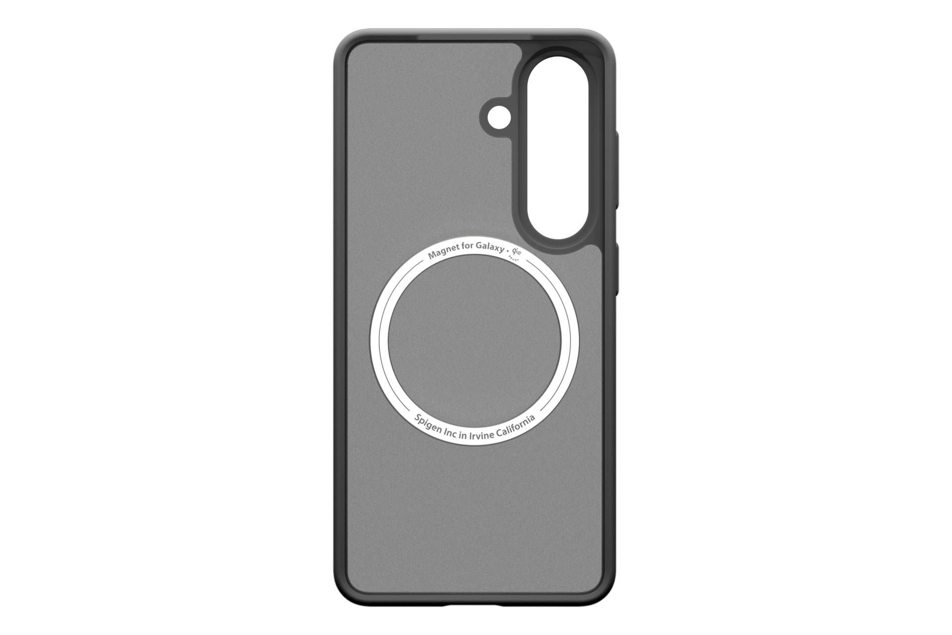 Custodia grigia per telefono con anello magnetico per Galaxy e logo Spigen.
