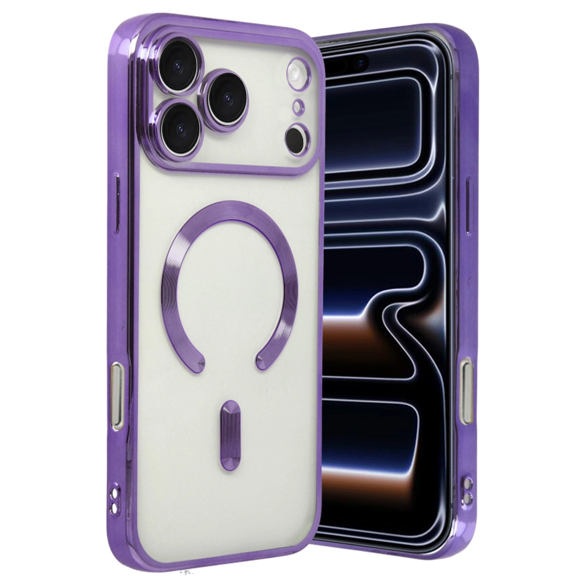 NEWFACE iPhone 17 Pro Uyumlu Kross Magneticsafe Kapak Telefon Kılıfı Mor