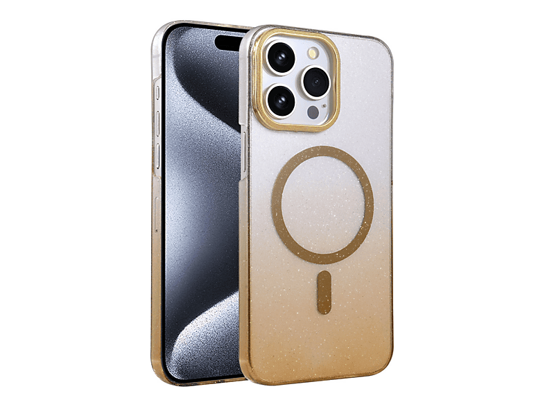 NEWFACE iPhone 15 Pro Max Uyumlu Glossy Magsafe Kapak Telefon Kılıfı Çöl Titanyum