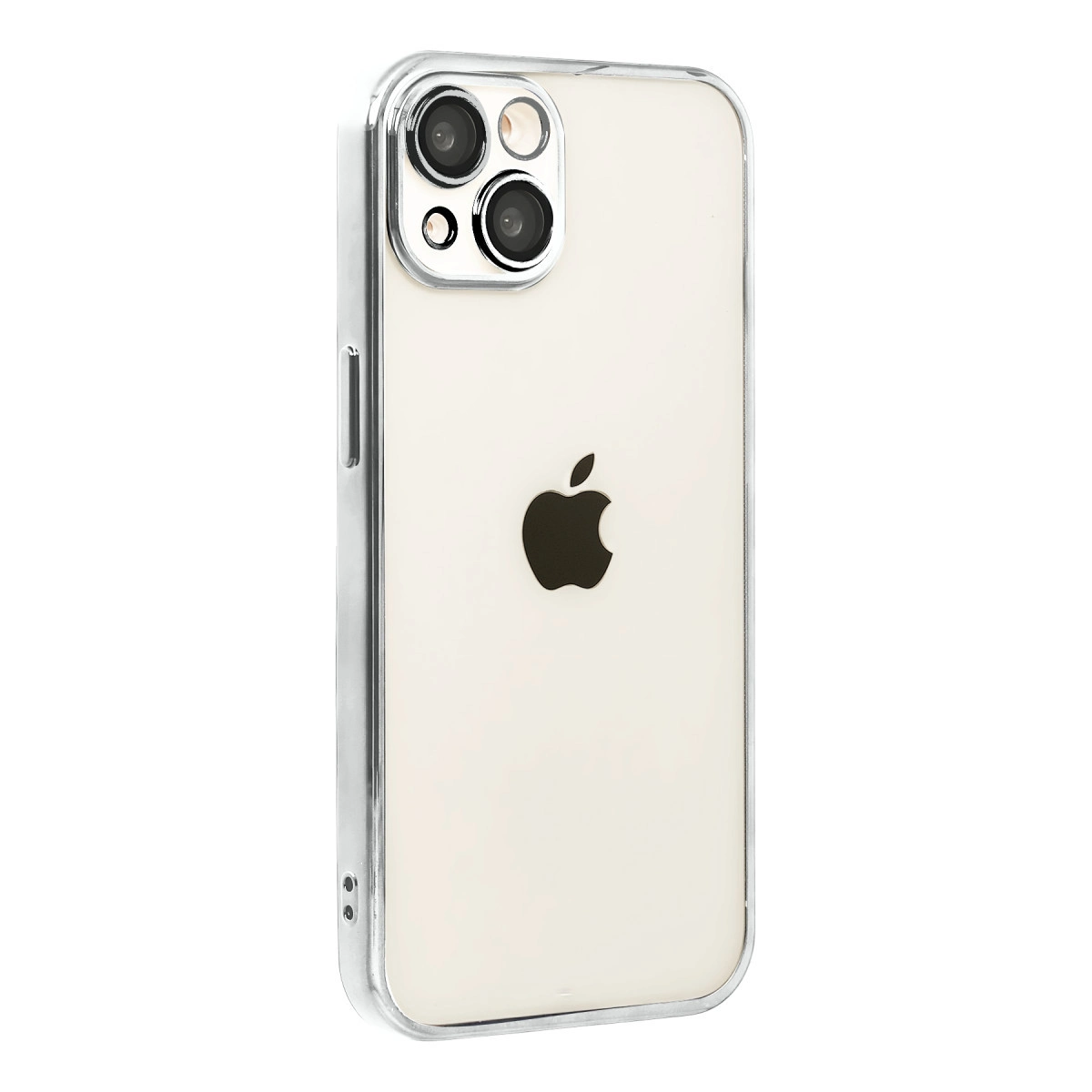 NEWFACE iPhone 15 Uyumlu Kamera Korumalı Lensli Silikon Telefon Kılıfı Gümüş