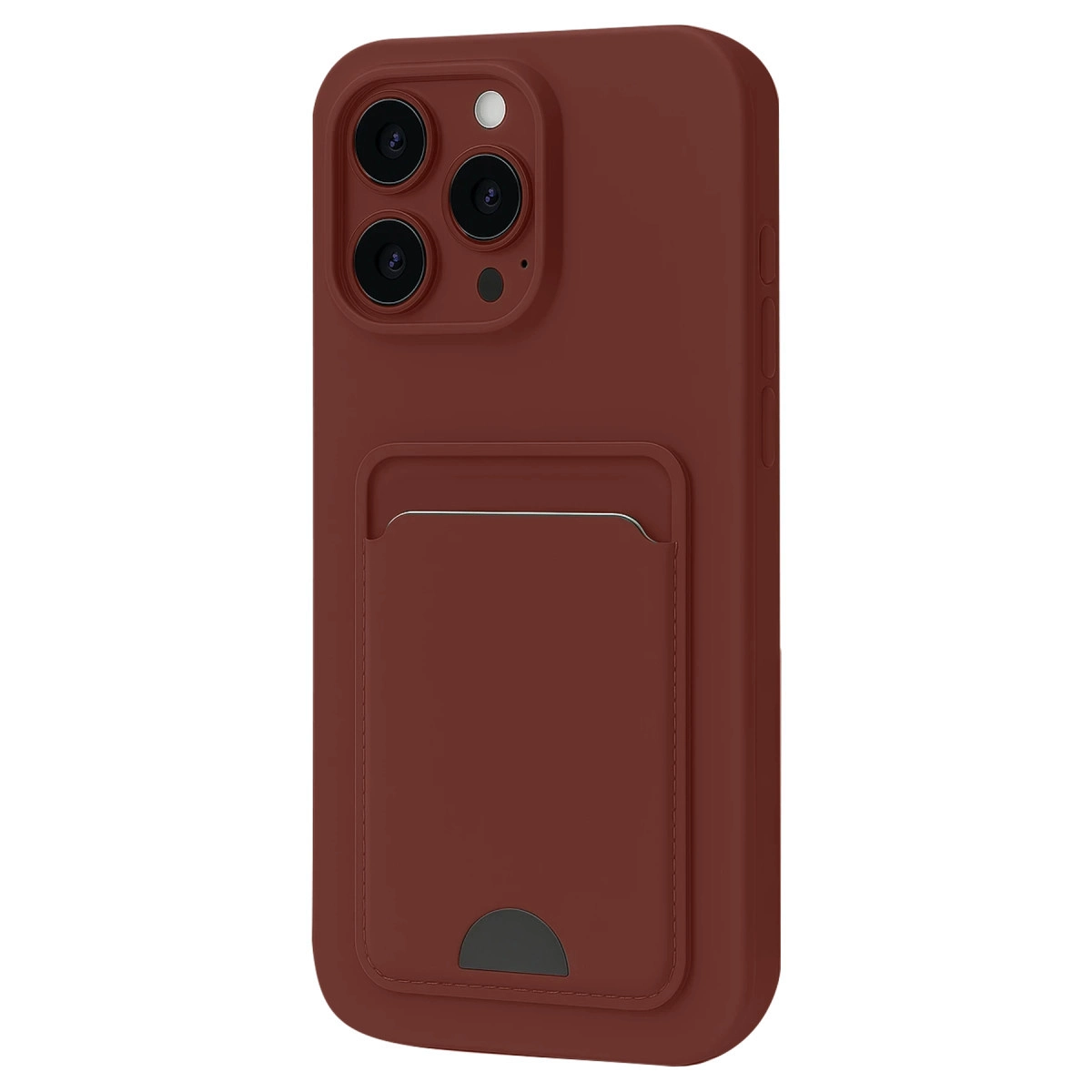 NEWFACE iPhone 16 Pro Uyumlu Kelvin Kartvizitli Silikon Telefon Kılıfı Bordo