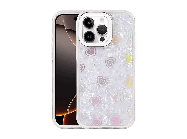 NEWFACE iPhone 14 Pro Max Uyumlu Lumi Desenli Kapak Telefon Kılıfı Beyaz