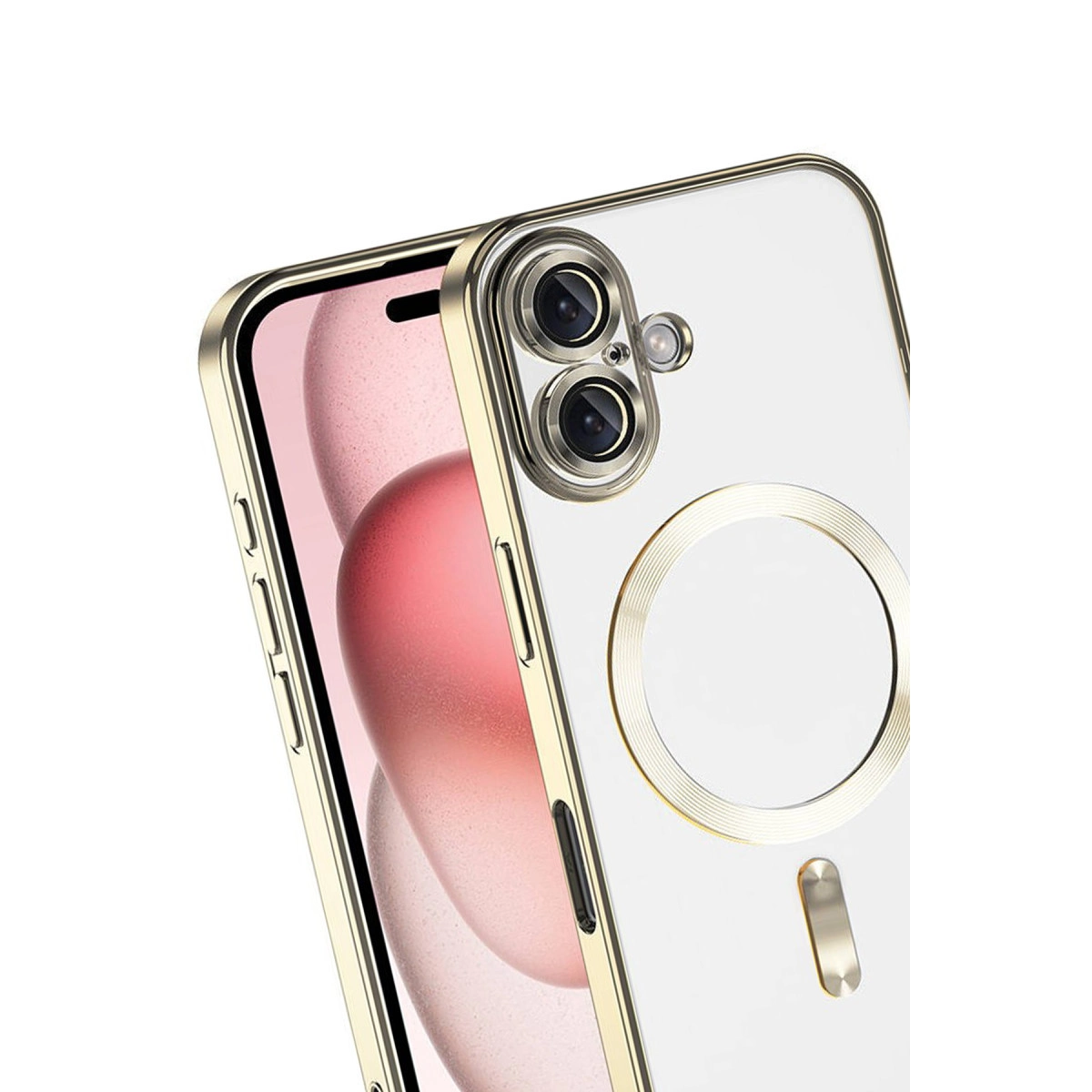 NEWFACE iPhone 17 Uyumlu Kross Magneticsafe Kapak Telefon Kılıfı Gold