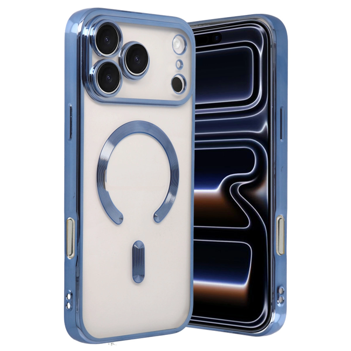 NEWFACE iPhone 17 Pro Max Uyumlu Kross Magneticsafe Kapak Telefon Kılıfı Sierra Blue