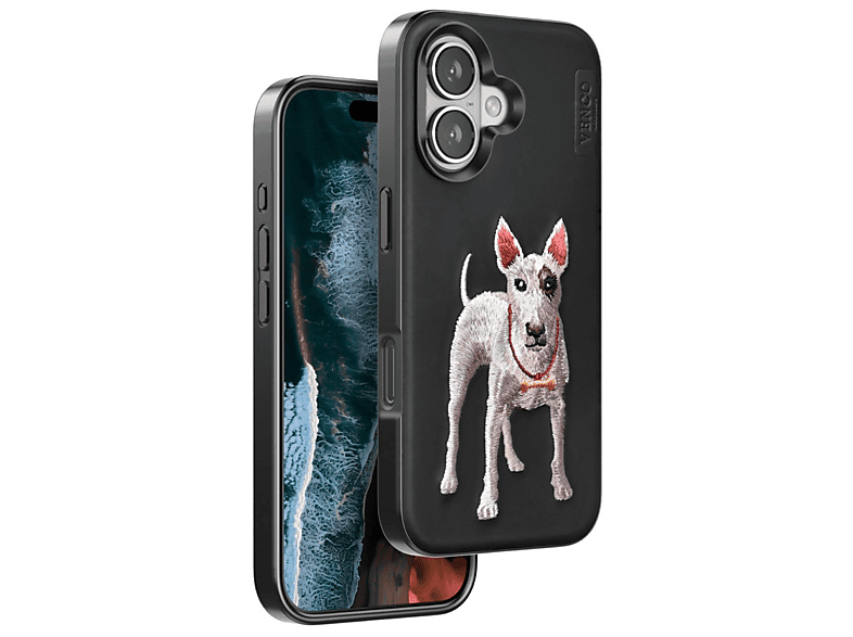 NEWFACE iPhone 16 Uyumlu Perma Desenli Telefon Kılıfı Siyah