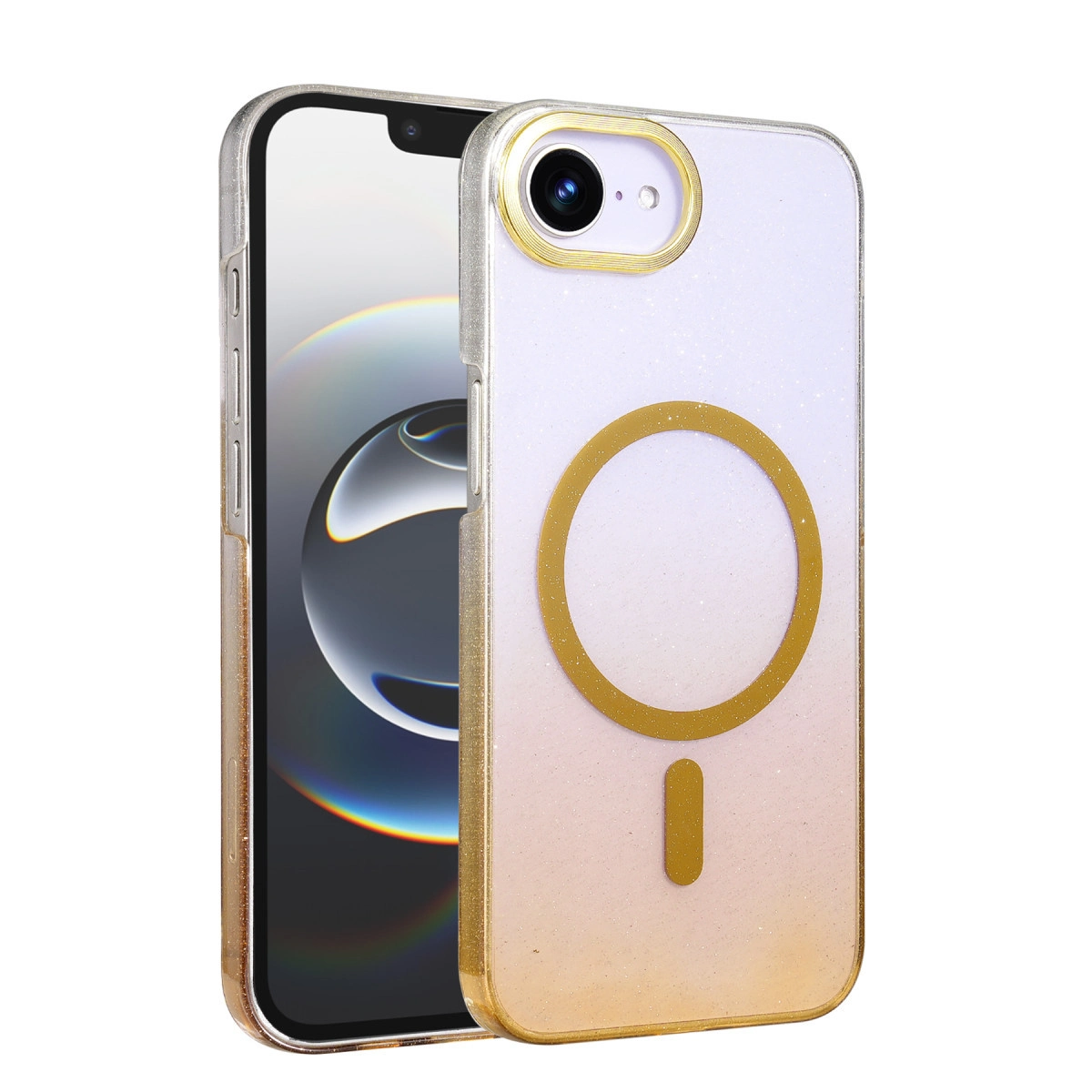 NEWFACE iPhone 16E Uyumlu Glossy Magsafe Kapak Telefon Kılıfı Çöl Titanyum
