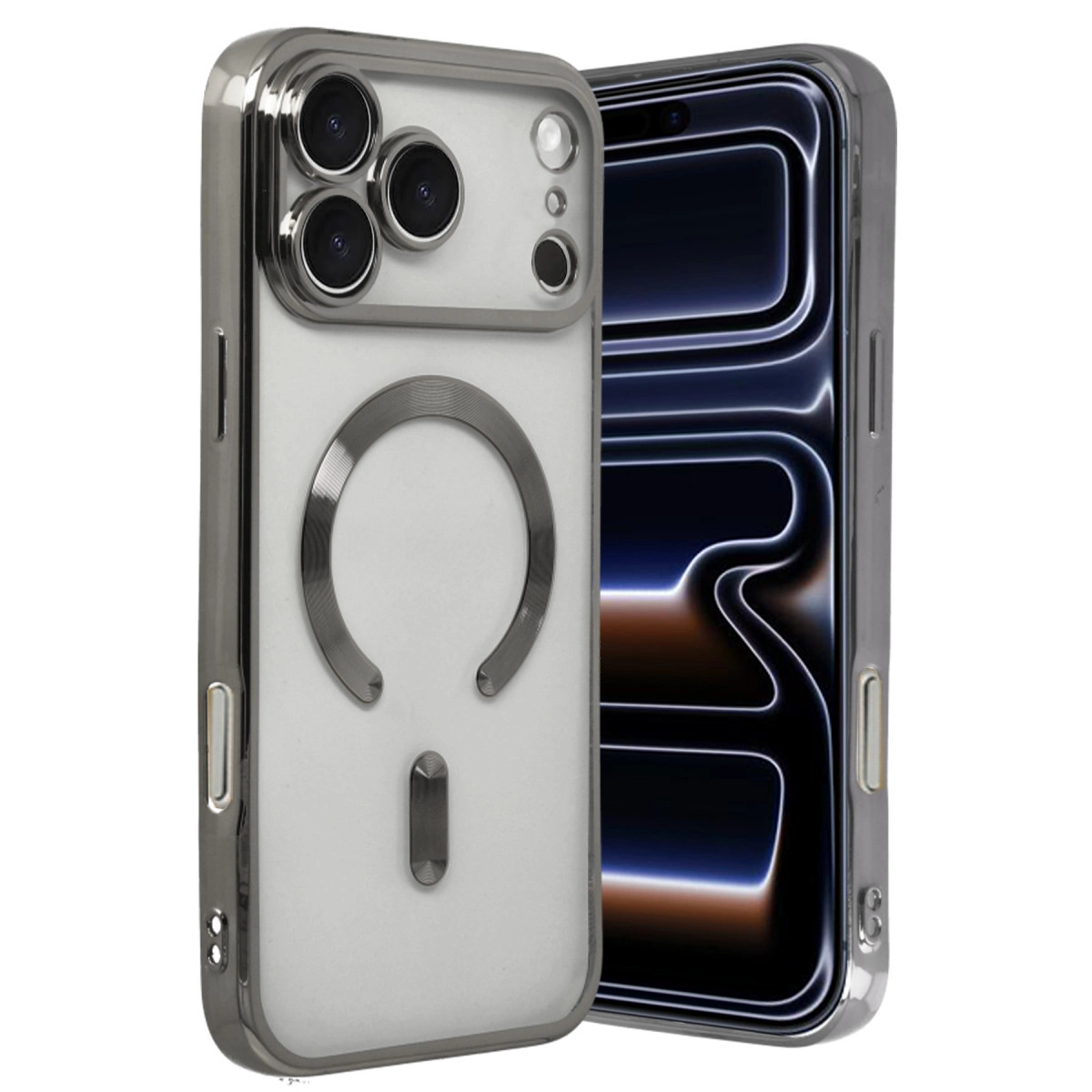 NEWFACE iPhone 17 Pro Max Uyumlu Kross Magneticsafe Kapak Telefon Kılıfı Titan Gri