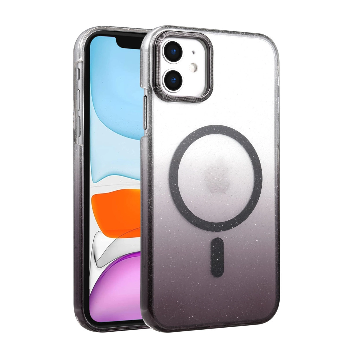 NEWFACE iPhone 11 Uyumlu Glossy Magsafe Kapak Telefon Kılıfı Siyah