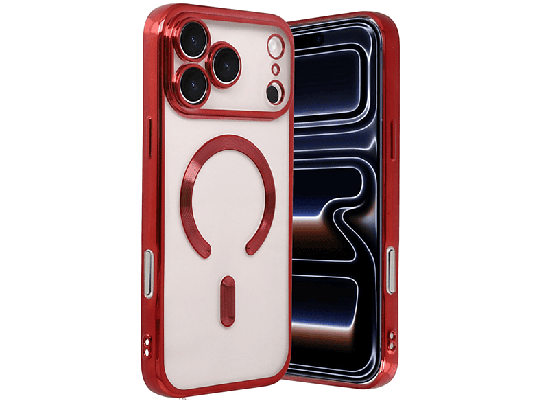 NEWFACE iPhone 17 Pro Max Uyumlu Kross Magneticsafe Kapak Telefon Kılıfı Kırmızı