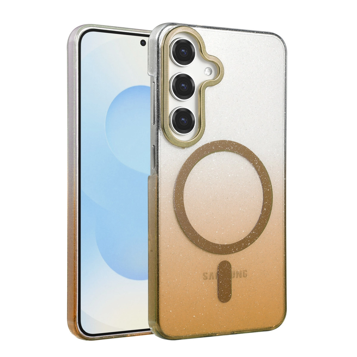 NEWFACE Samsung Galaxy S23 FE Uyumlu Glossy Magsafe Kapak Telefon Kılıfı Çöl Titanyum