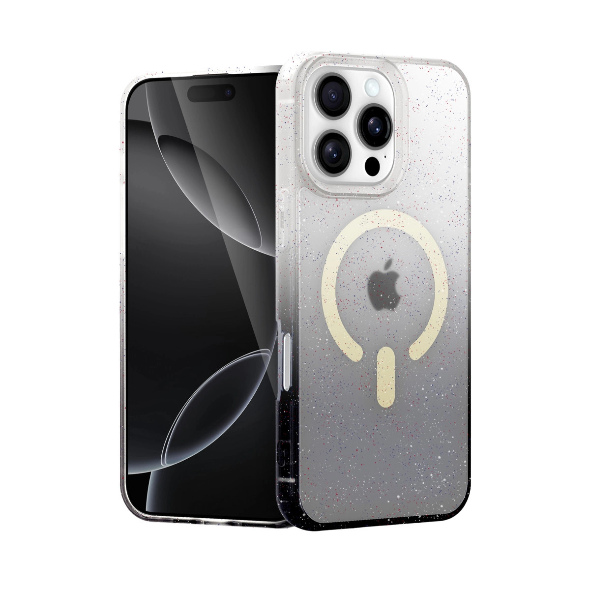 NEWFACE iPhone 16 Pro Max Uyumlu Pummel Shiny Magsafe Kapak Telefon Kılıfı Siyah
