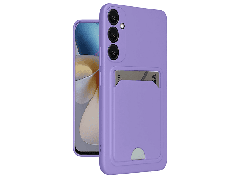 NEWFACE Samsung Galaxy A16 5G Uyumlu Kelvin Kartvizitli Silikon Telefon Kılıfı Lila