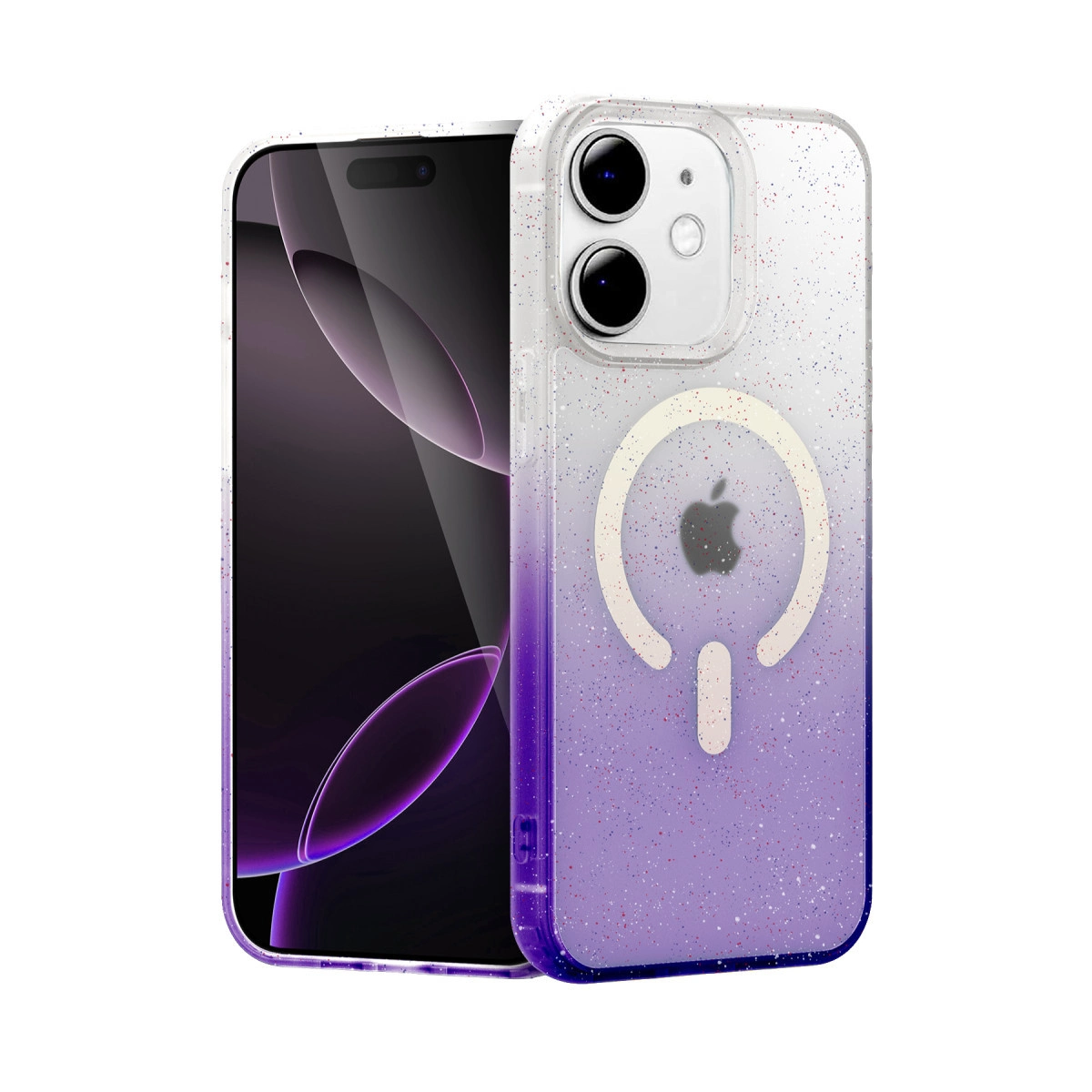 NEWFACE iPhone 12 Uyumlu Pummel Shiny Magsafe Kapak Telefon Kılıfı Mor