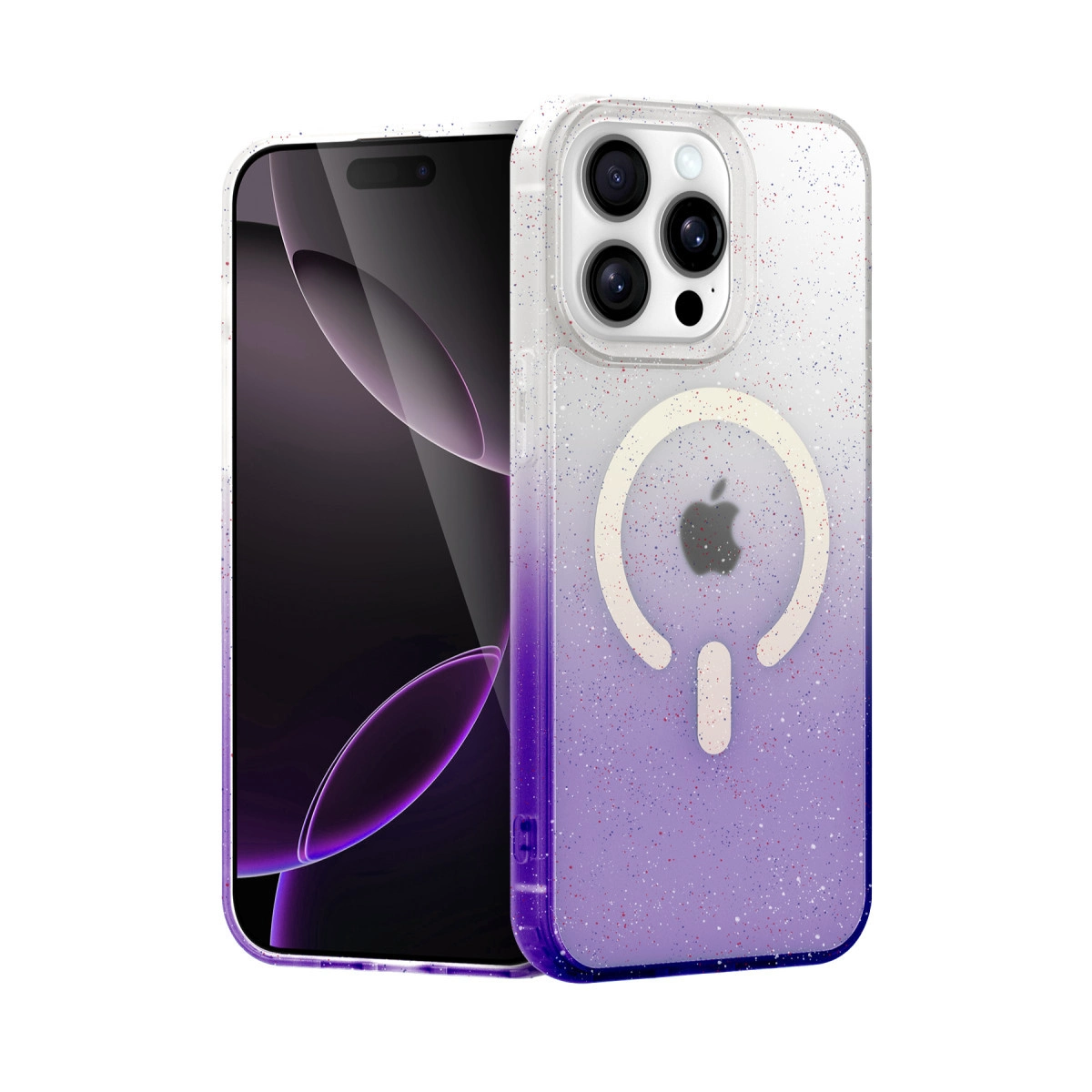 NEWFACE iPhone 14 Pro Max Uyumlu Pummel Shiny Magsafe Kapak Telefon Kılıfı Mor
