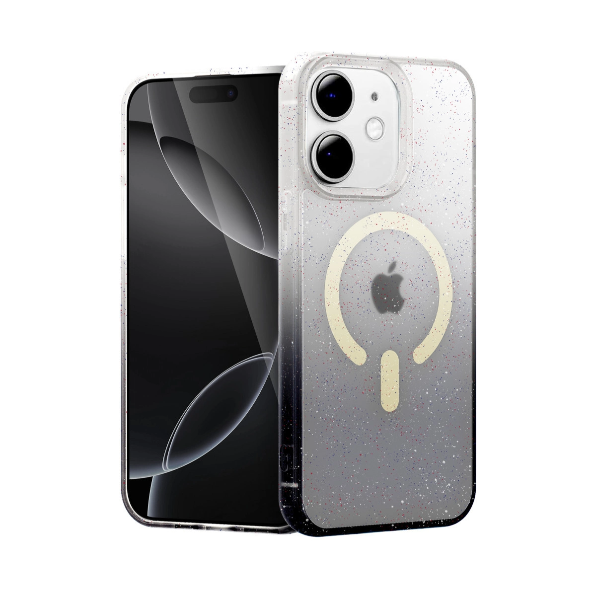 NEWFACE iPhone 12 Uyumlu Pummel Shiny Magsafe Kapak Telefon Kılıfı Siyah