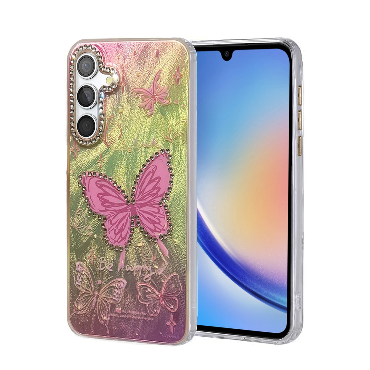 NEWFACE Samsung Galaxy A34 5G Uyumlu Blade Aynalı Desenli Kapak Telefon Kılıfı Çok renkli