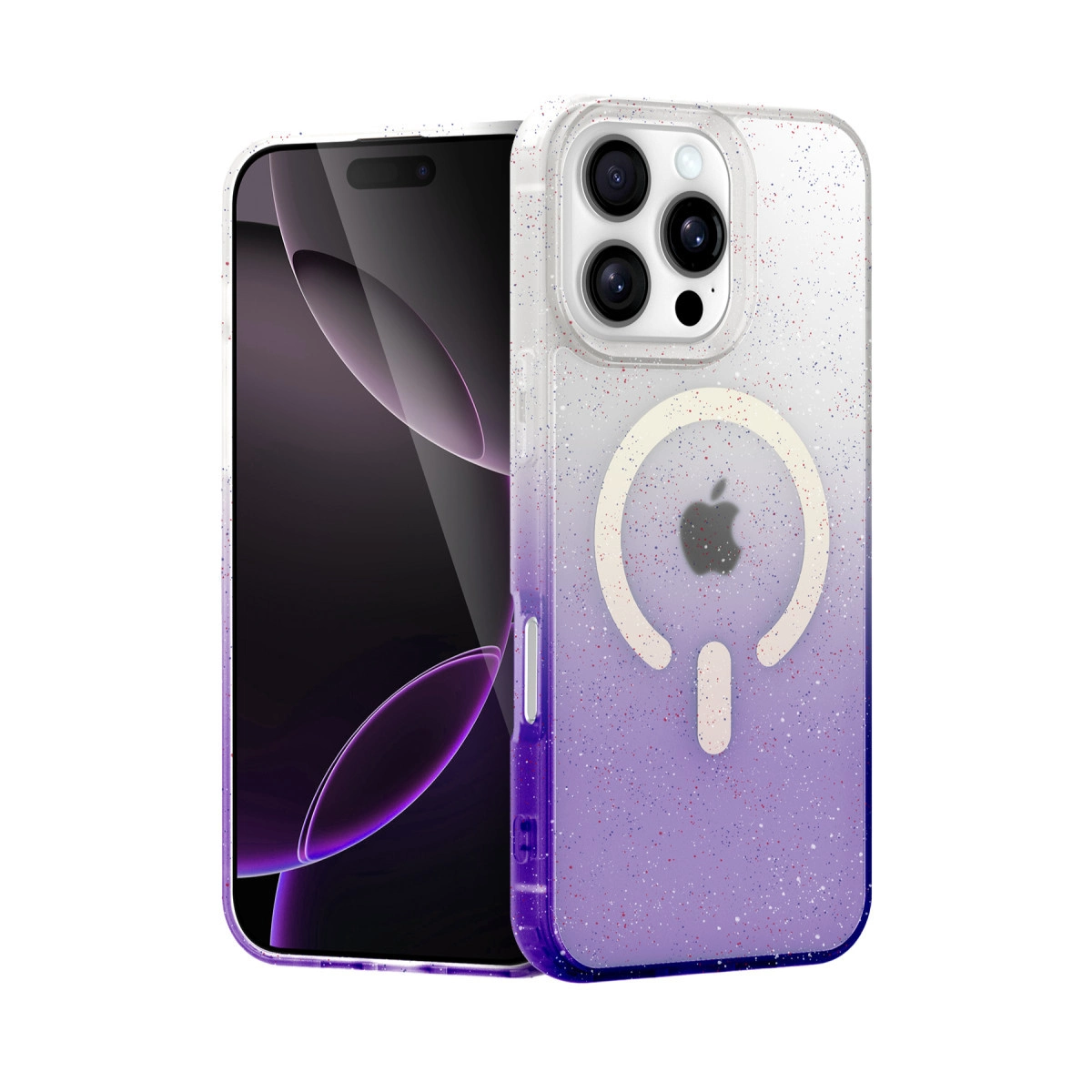 NEWFACE iPhone 16 Pro Uyumlu Pummel Shiny Magsafe Kapak Telefon Kılıfı Mor