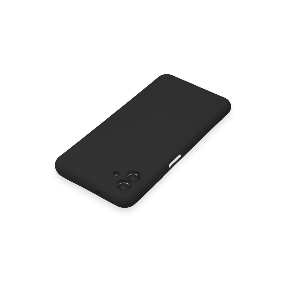 Beyaz arka plan üzerinde siyah telefon kılıfı, kamera modülü görünüyor.