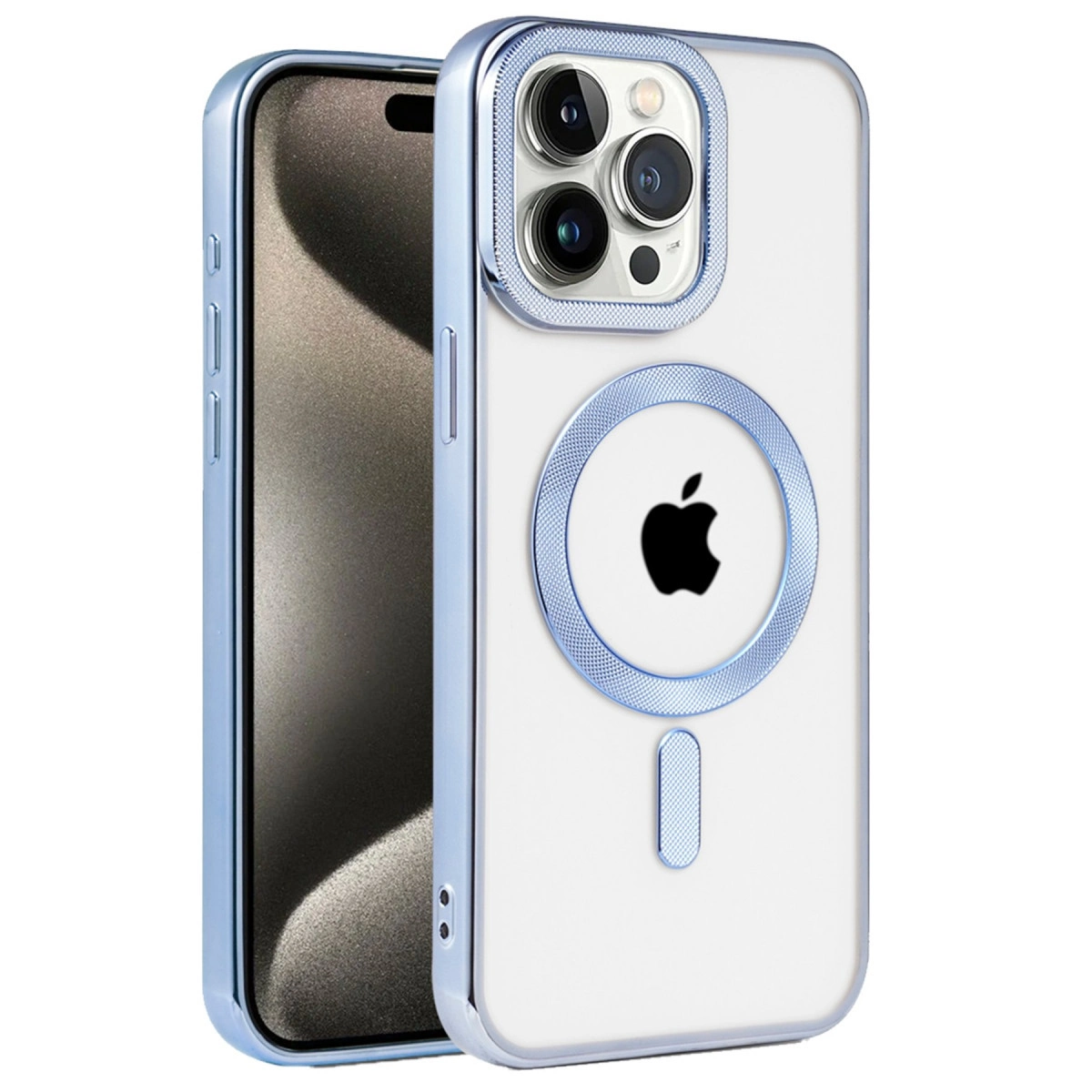 NEWFACE iPhone 14 Pro Uyumlu Kronos Magsafe Kapak Telefon Kılıfı Sierra Blue