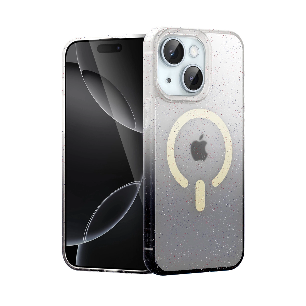 NEWFACE iPhone 14 Uyumlu Pummel Shiny Magsafe Kapak Telefon Kılıfı Siyah