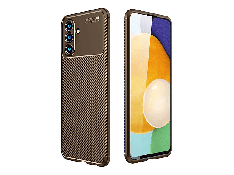 NEWFACE Samsung Galaxy A36 Uyumlu Auto Focus Karbon Kapak Telefon Kılıfı Kahverengi