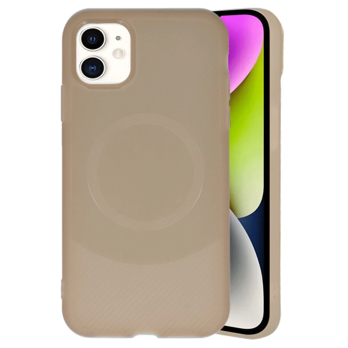 NEWFACE iPhone 11 Uyumlu Maya Karbon Kapak Telefon Kılıfı Kahverengi