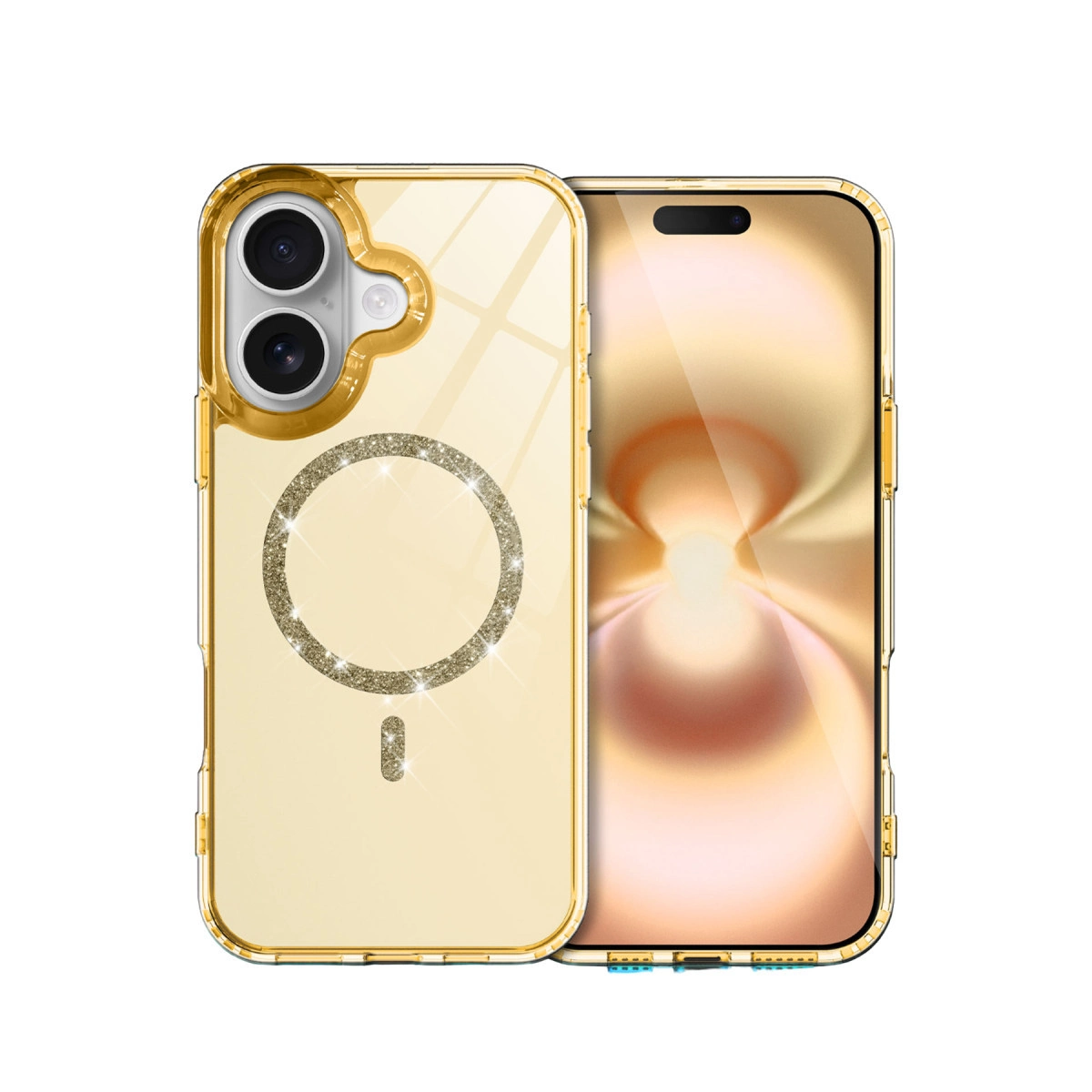 NEWFACE iPhone 16 Uyumlu Live Diamond Magsafe Kapak Telefon Kılıfı Sarı