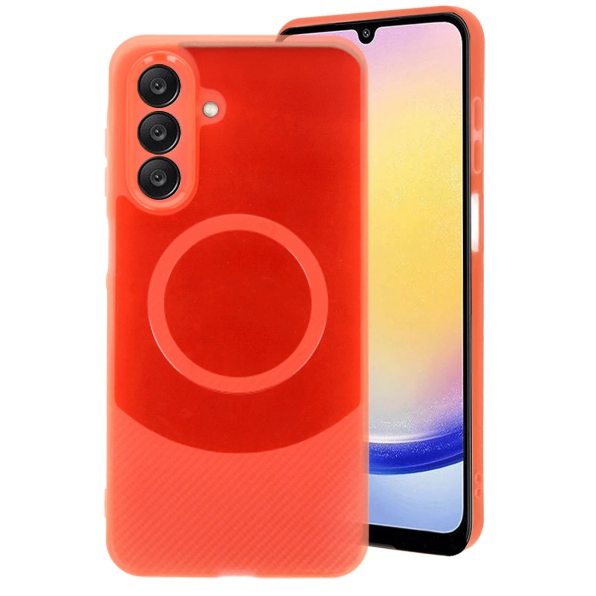 NEWFACE Samsung A56 Uyumlu Maya Karbon Kapak Telefon Kılıfı Kırmızı