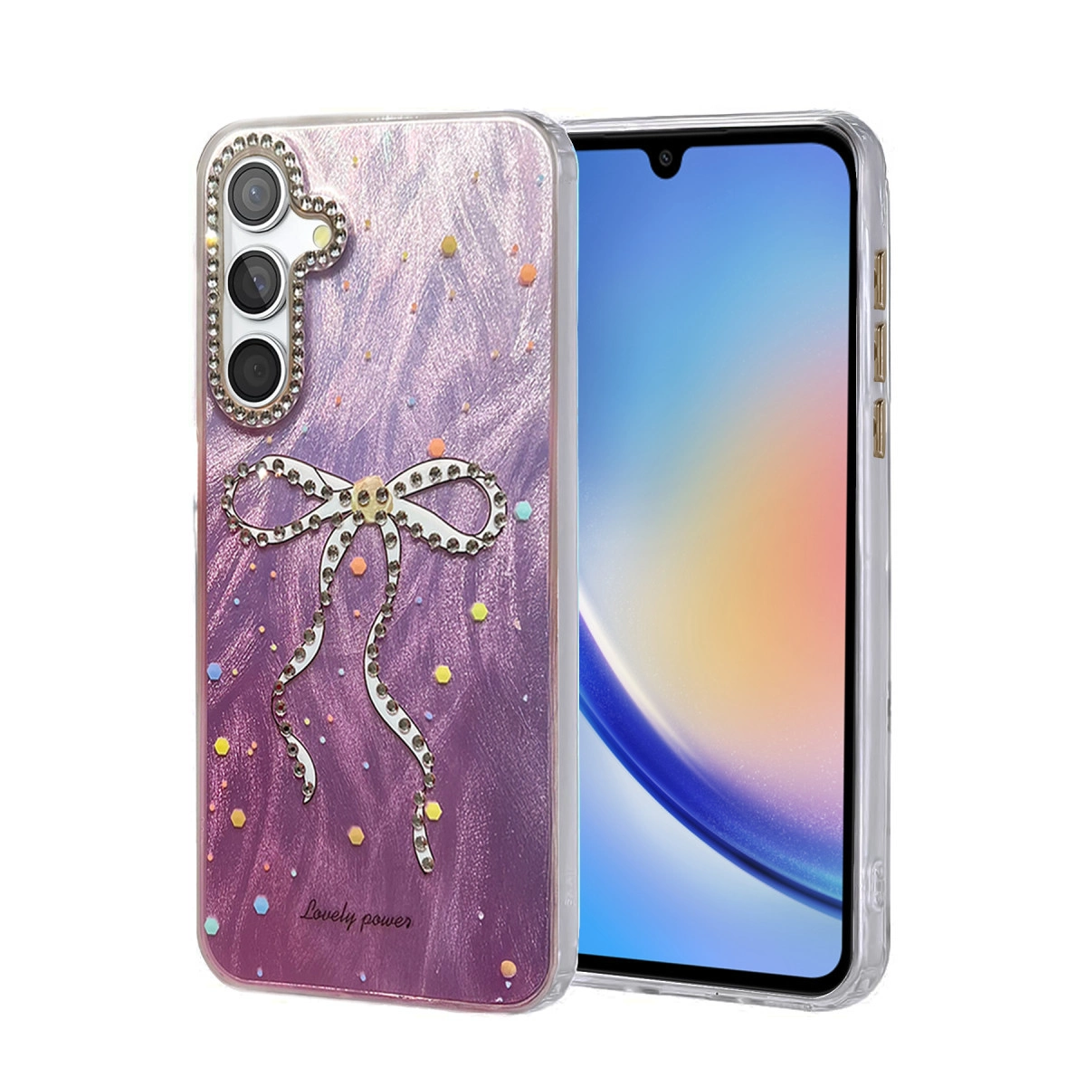 NEWFACE Samsung Galaxy A34 5G Uyumlu Blade Aynalı Desenli Kapak Telefon Kılıfı Çok renkli