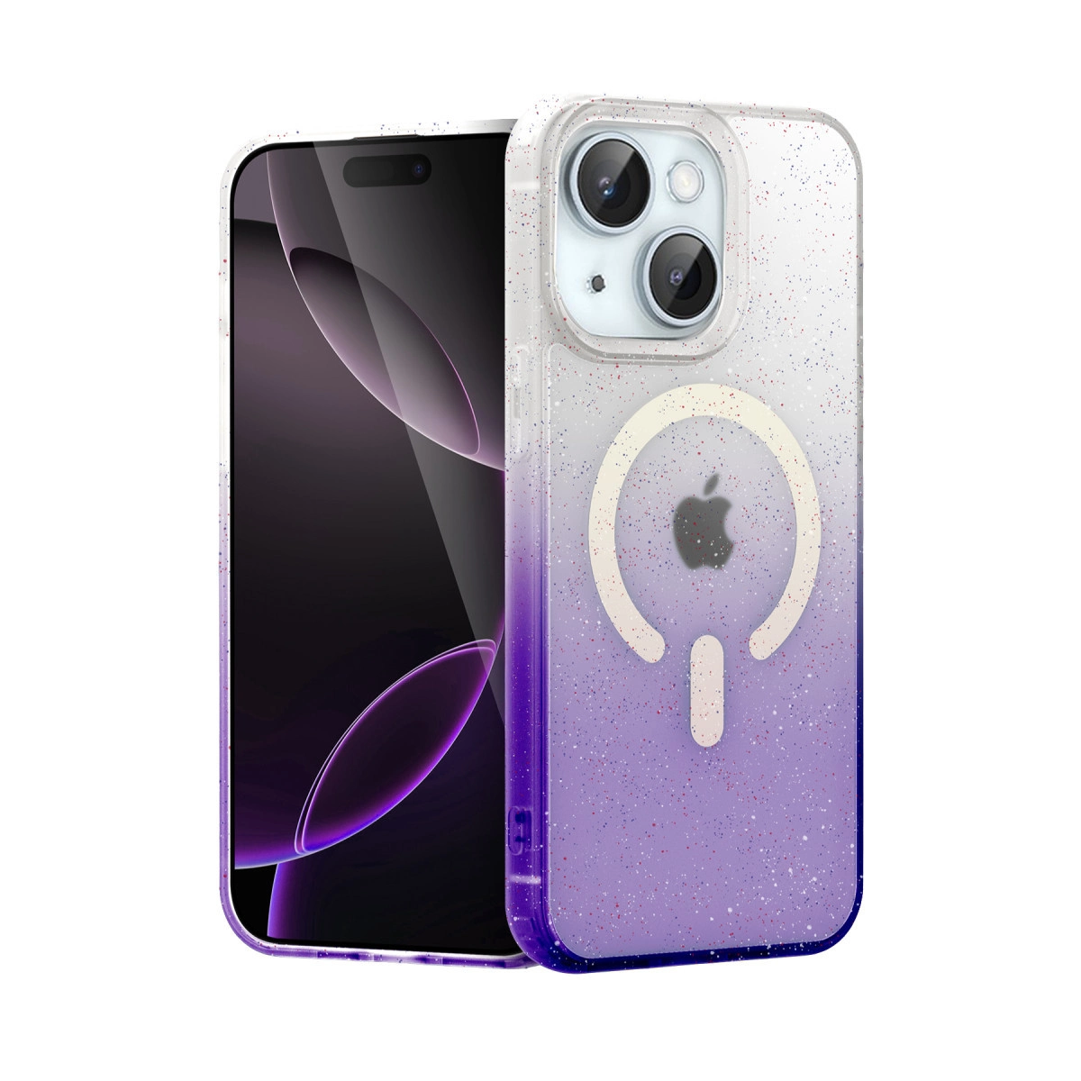 NEWFACE iPhone 14 Uyumlu Pummel Shiny Magsafe Kapak Telefon Kılıfı Mor