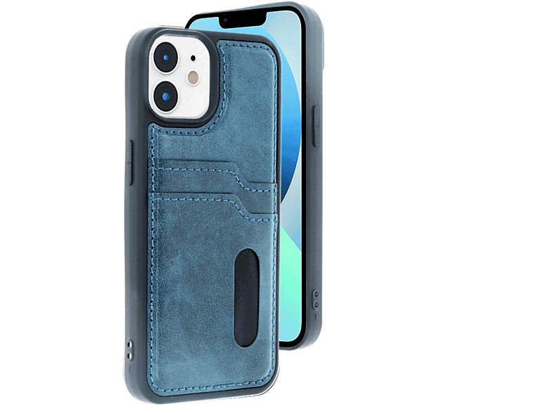 NEWFACE iPhone 11 Uyumlu Sara Kartvizitli Deri Kılıf Telefon Kılıfı Lacivert