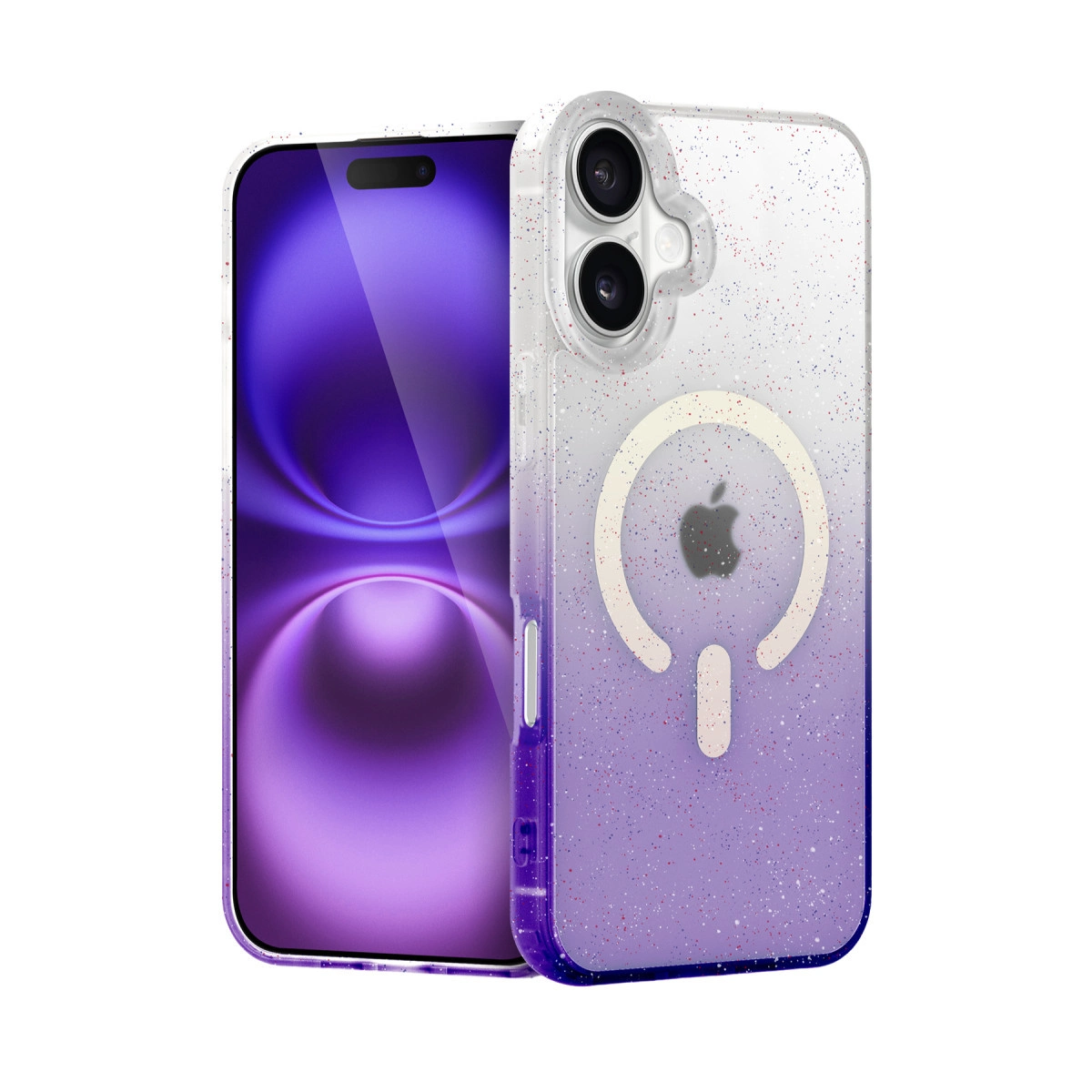 NEWFACE iPhone 16 Uyumlu Pummel Shiny Magsafe Kapak Telefon Kılıfı Mor