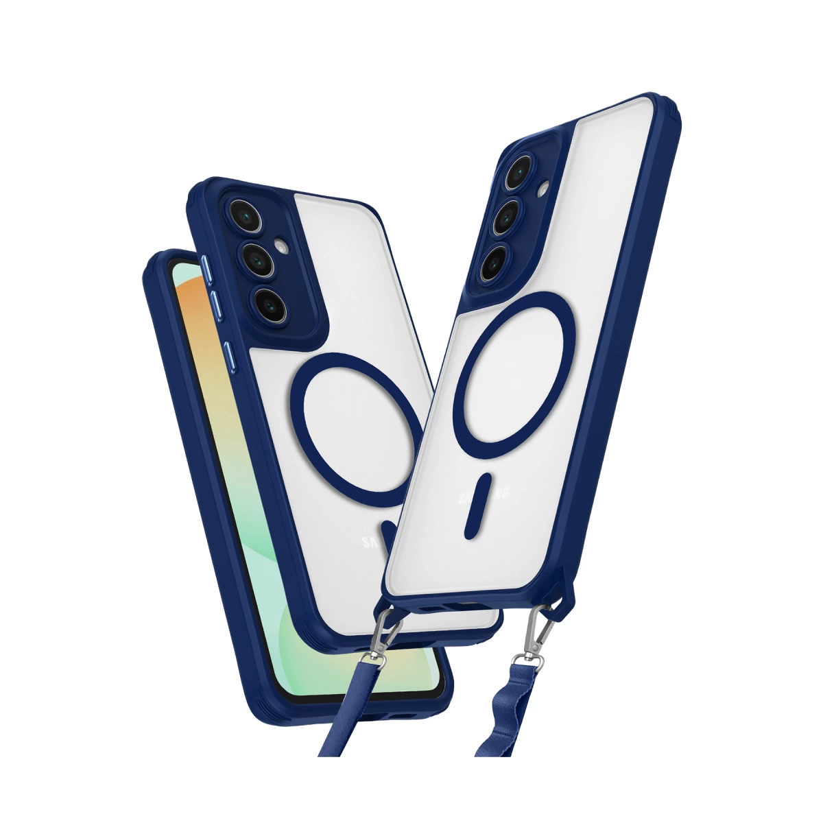 NEWFACE Samsung Galaxy S25 Uyumlu Enka Magsafe Silikon Telefon Kılıfı Lacivert