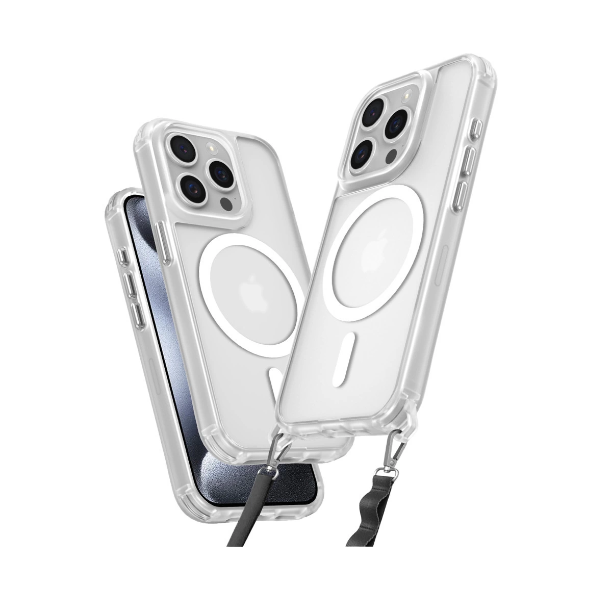 NEWFACE iPhone 14 Pro Max Uyumlu Enka Magsafe Silikon Telefon Kılıfı Şeffaf