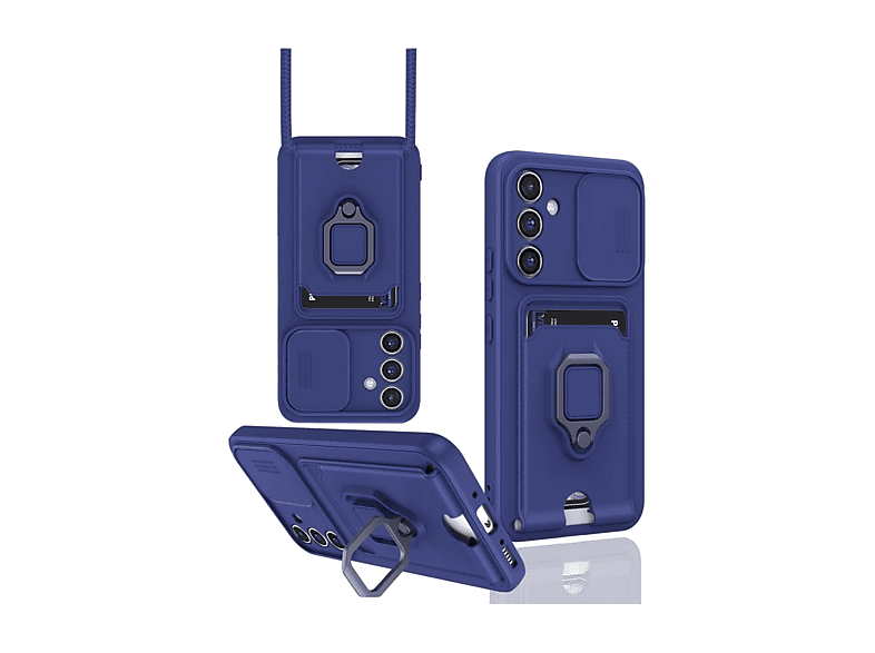 NEWFACE Samsung Galaxy S23 Fe Uyumlu Zuma Kartvizitli Yüzüklü Silikon Telefon Kılıfı Lacivert