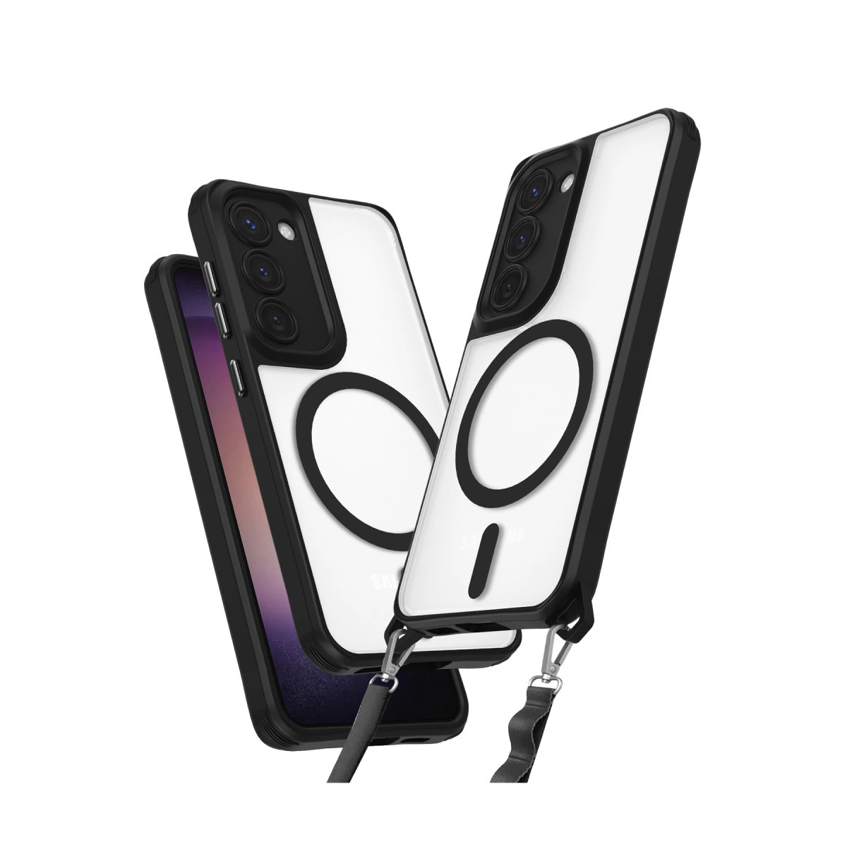 NEWFACE Samsung Galaxy S23 Uyumlu Enka Magsafe Silikon Telefon Kılıfı Siyah