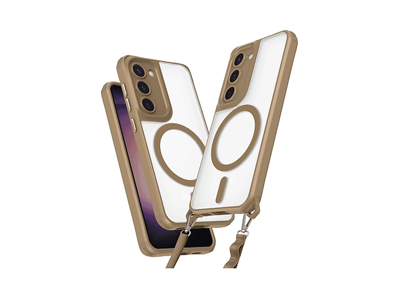NEWFACE Samsung Galaxy S23 Plus Uyumlu Enka Magsafe Silikon Telefon Kılıfı Çöl Titanyum