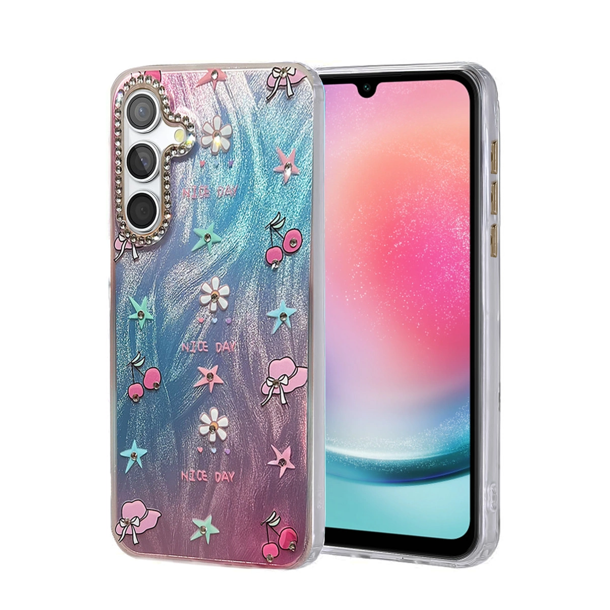 NEWFACE Samsung Galaxy A24 4G Uyumlu Blade Aynalı Desenli Kapak Telefon Kılıfı Çok Renkli