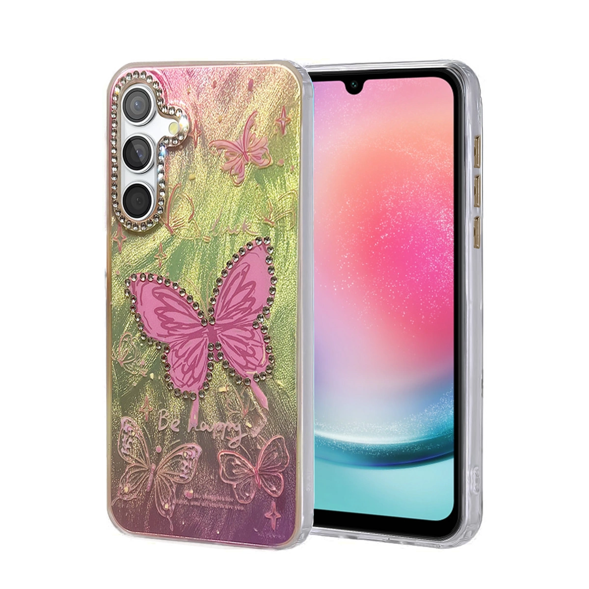 NEWFACE Samsung Galaxy A24 4G Uyumlu Blade Aynalı Desenli Kapak Telefon Kılıfı Çok Renkli