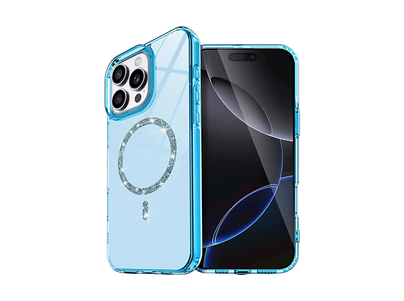 NEWFACE iPhone 14 Pro Max Uyumlu Live Diamond Magsafe Kapak Telefon Kılıfı Mavi