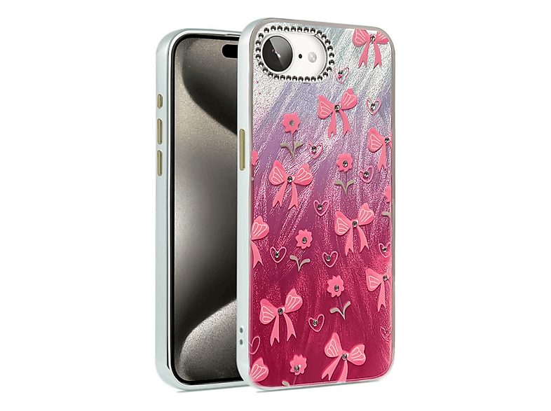 NEWFACE iPhone 16E Uyumlu Blade Aynalı Desenli Kapak Telefon Kılıfı Çok Renkli