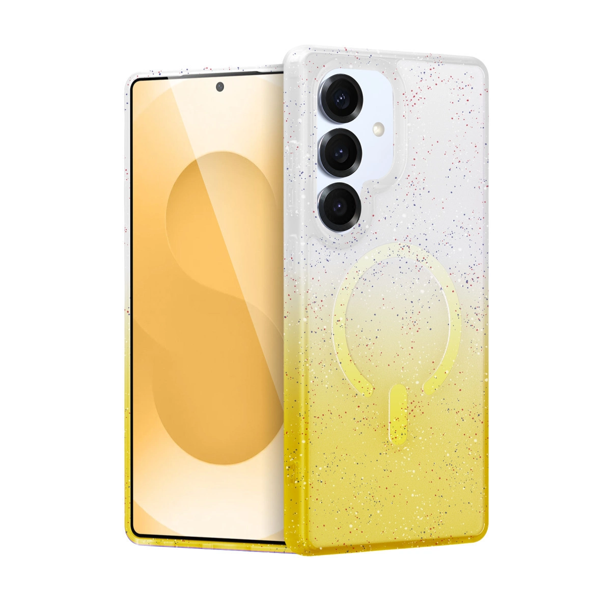NEWFACE Samsung Galaxy S25 Uyumlu Pummel Shiny Magsafe Kapak Telefon Kılıfı Gold